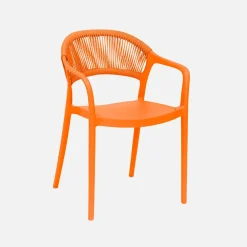 Stapelbare tuinstoelen met touw-effect (set van 4)