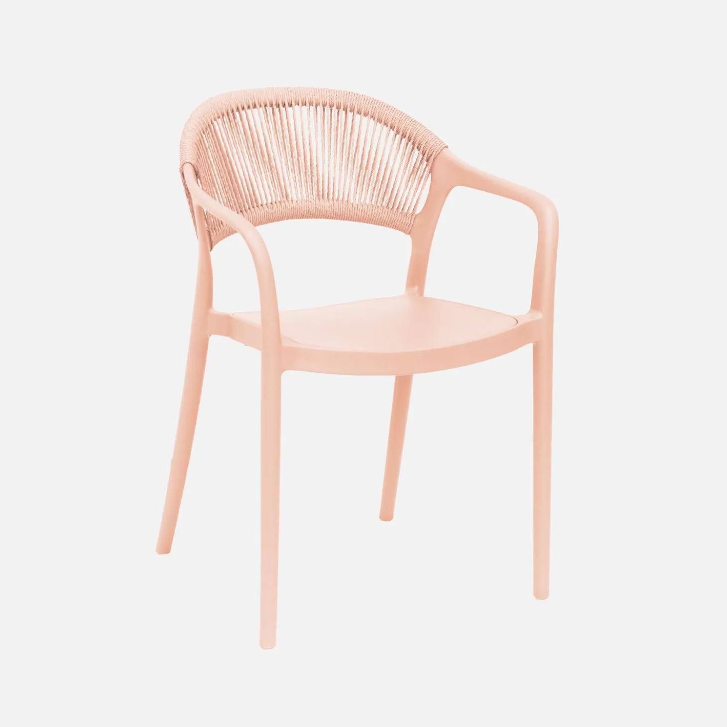 Stapelbare tuinstoelen met touw-effect (set van 4)