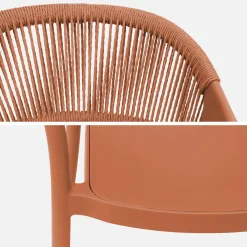 Stapelbare tuinstoelen met touw-effect (set van 4)