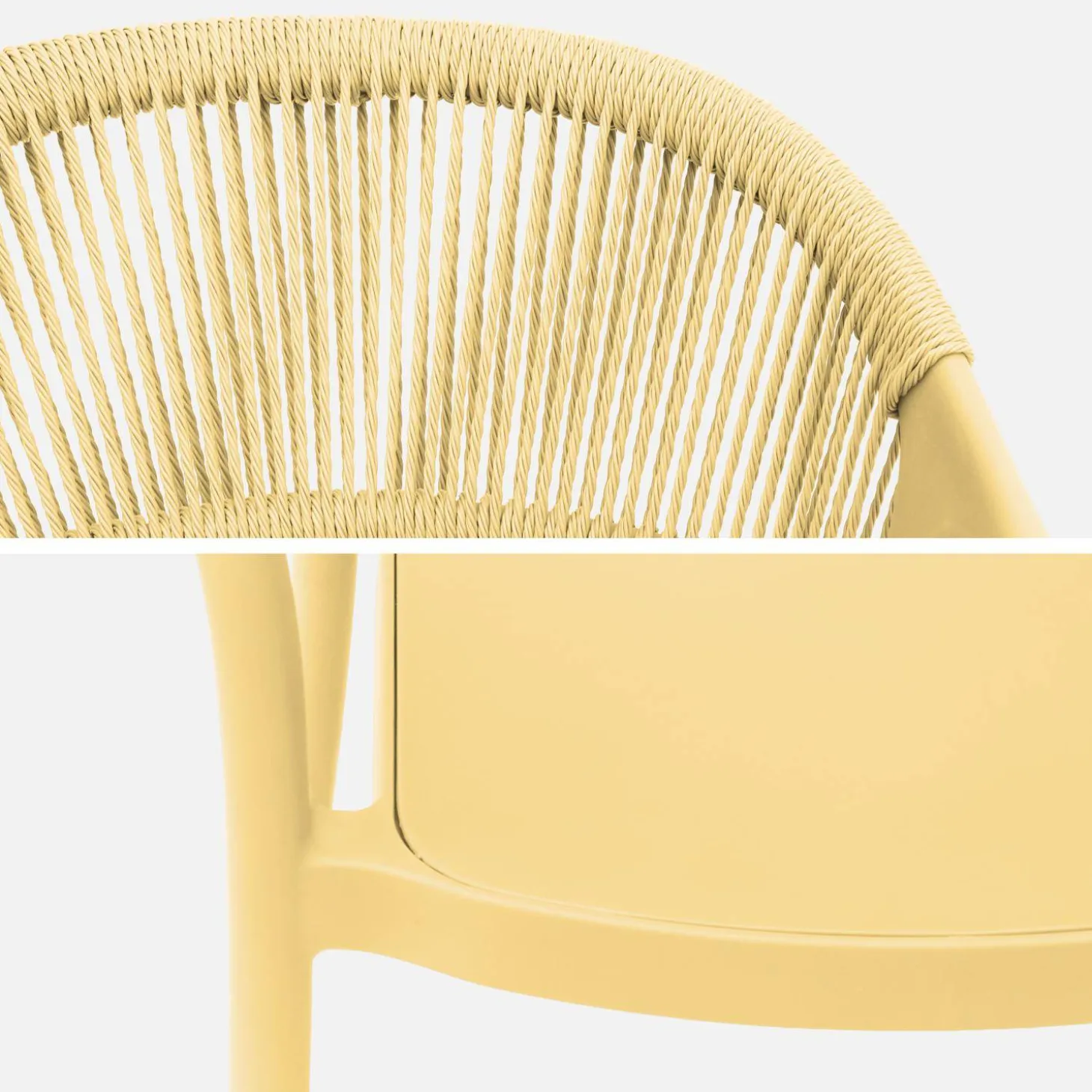 Stapelbare tuinstoelen met touw-effect (set van 4)