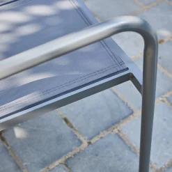 Stapelbare tuinstoelen van aluminium en textileen (Set van 4)