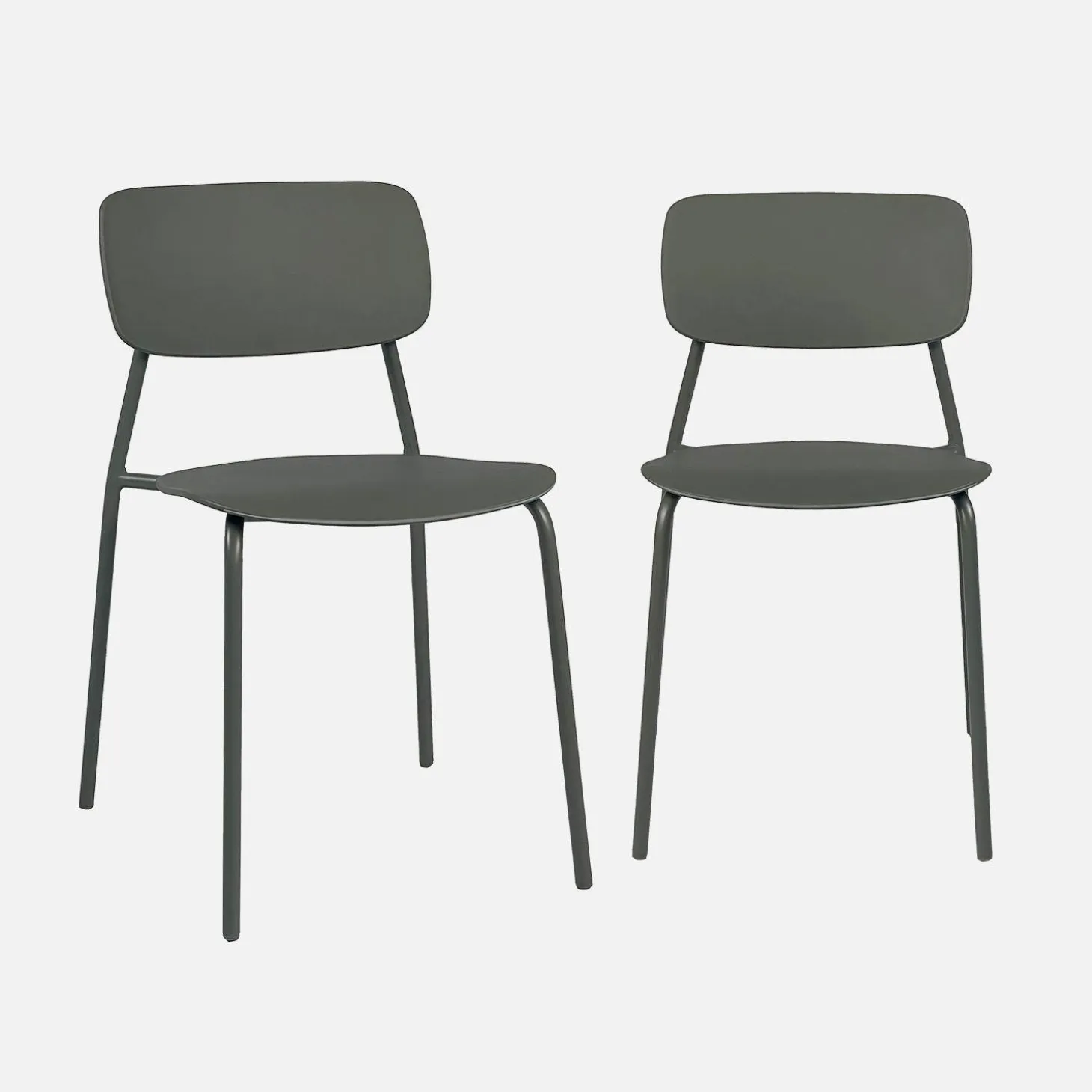 Stapelbare tuinstoelen van staal en kunststof (set van 2)