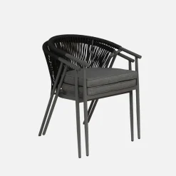 Stapelbare tuinstoelen van staal en touwen (set van 2)