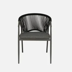 Stapelbare tuinstoelen van staal en touwen (set van 2)