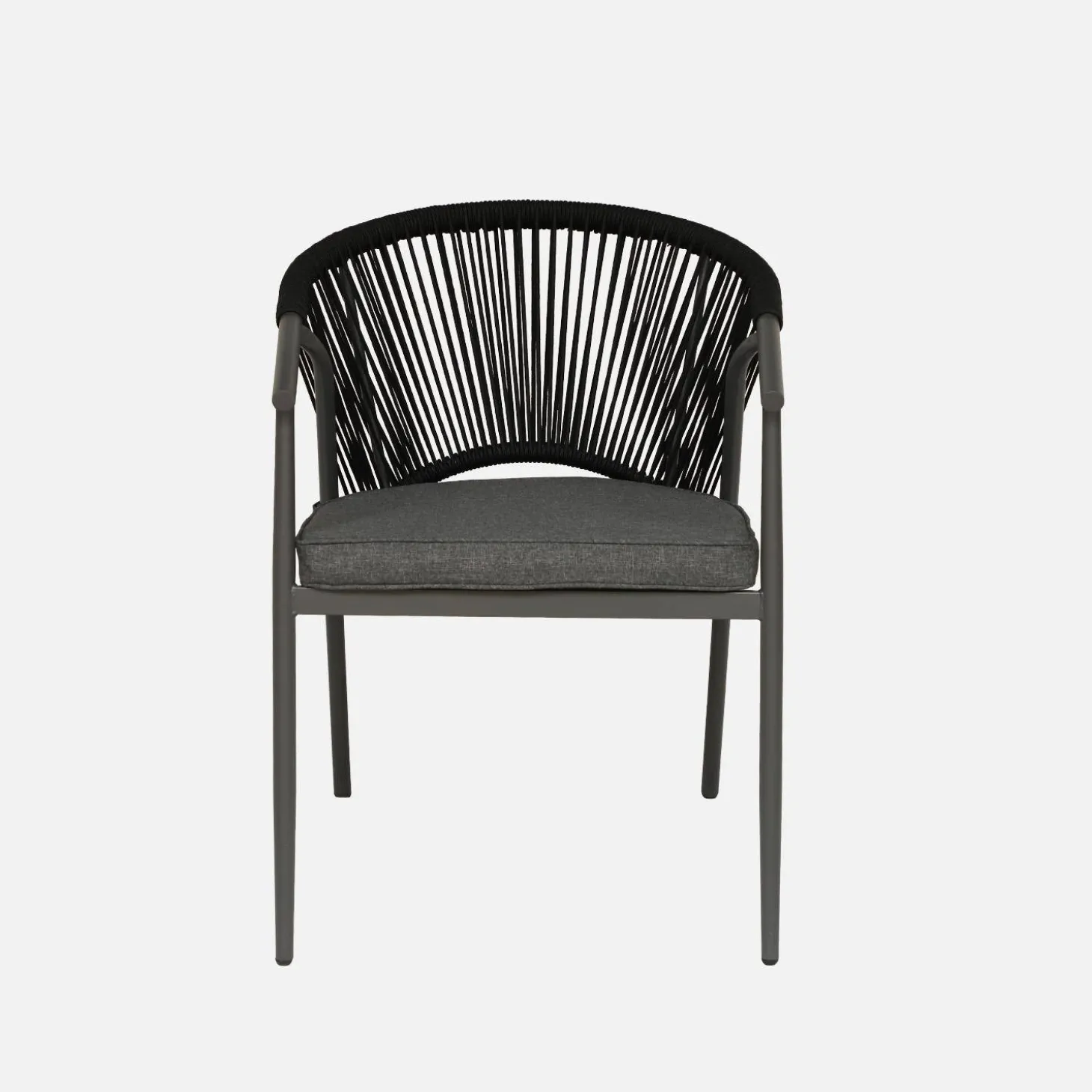 Stapelbare tuinstoelen van staal en touwen (set van 2)