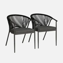 Stapelbare tuinstoelen van staal en touwen (set van 2)