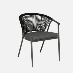 Stapelbare tuinstoelen van staal en touwen (set van 2)