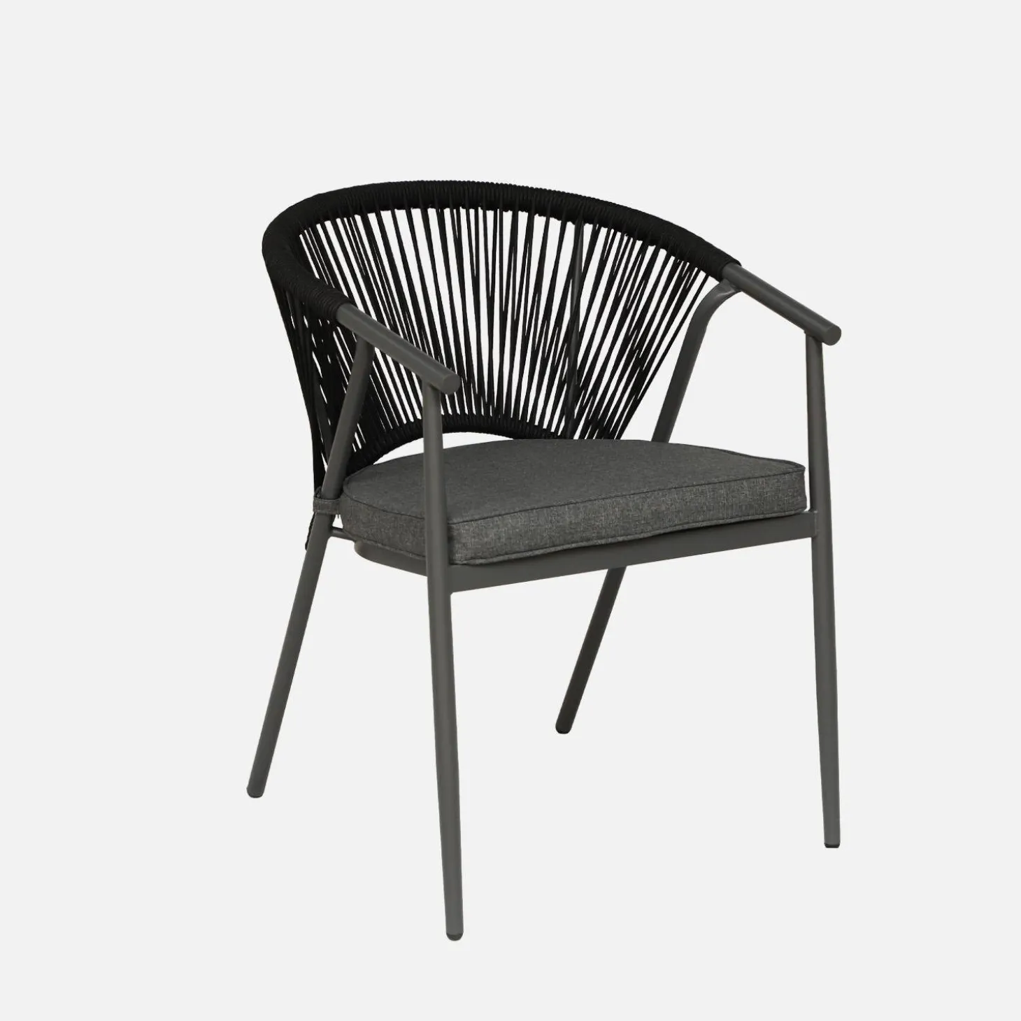 Stapelbare tuinstoelen van staal en touwen (set van 2)