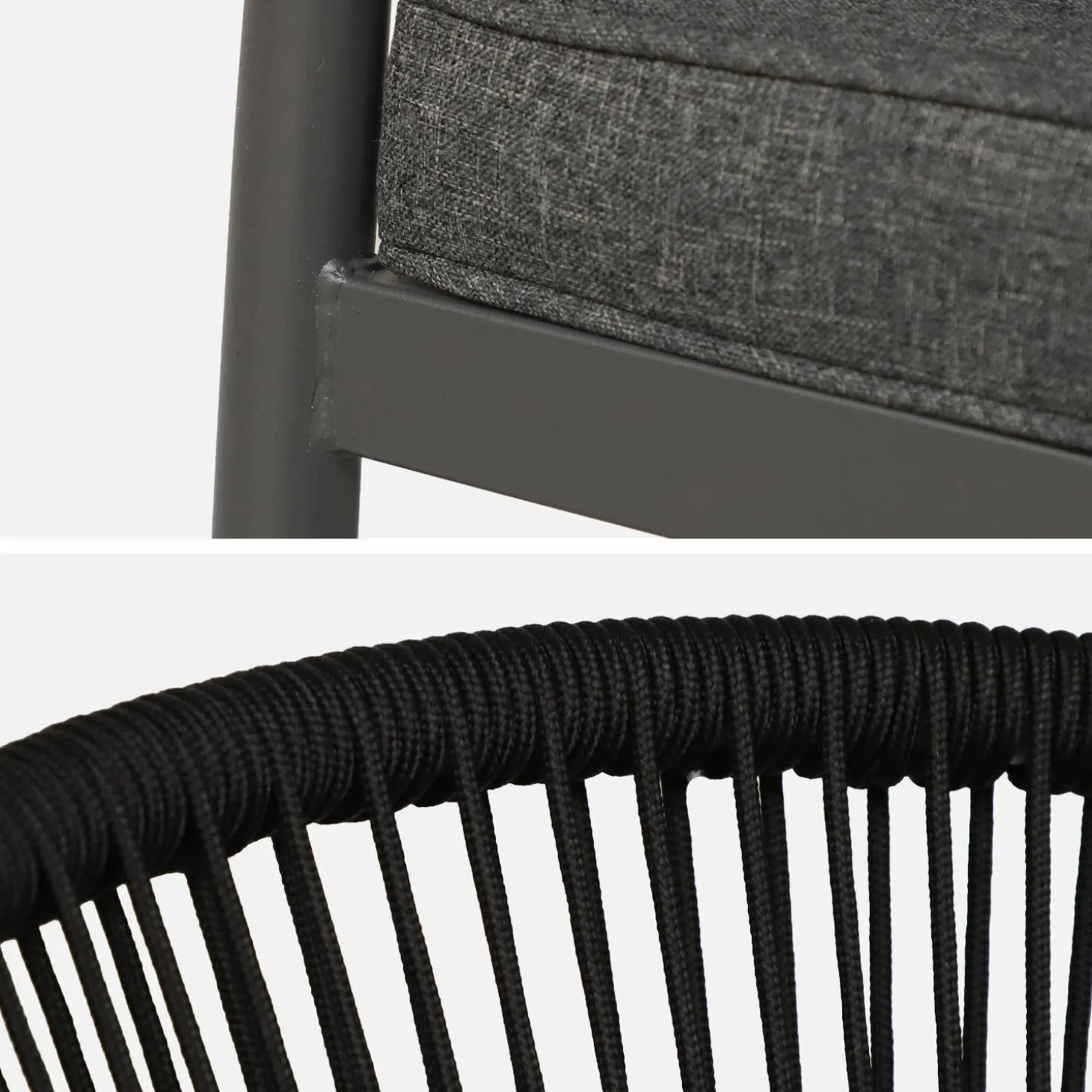 Stapelbare tuinstoelen van staal en touwen (set van 2)
