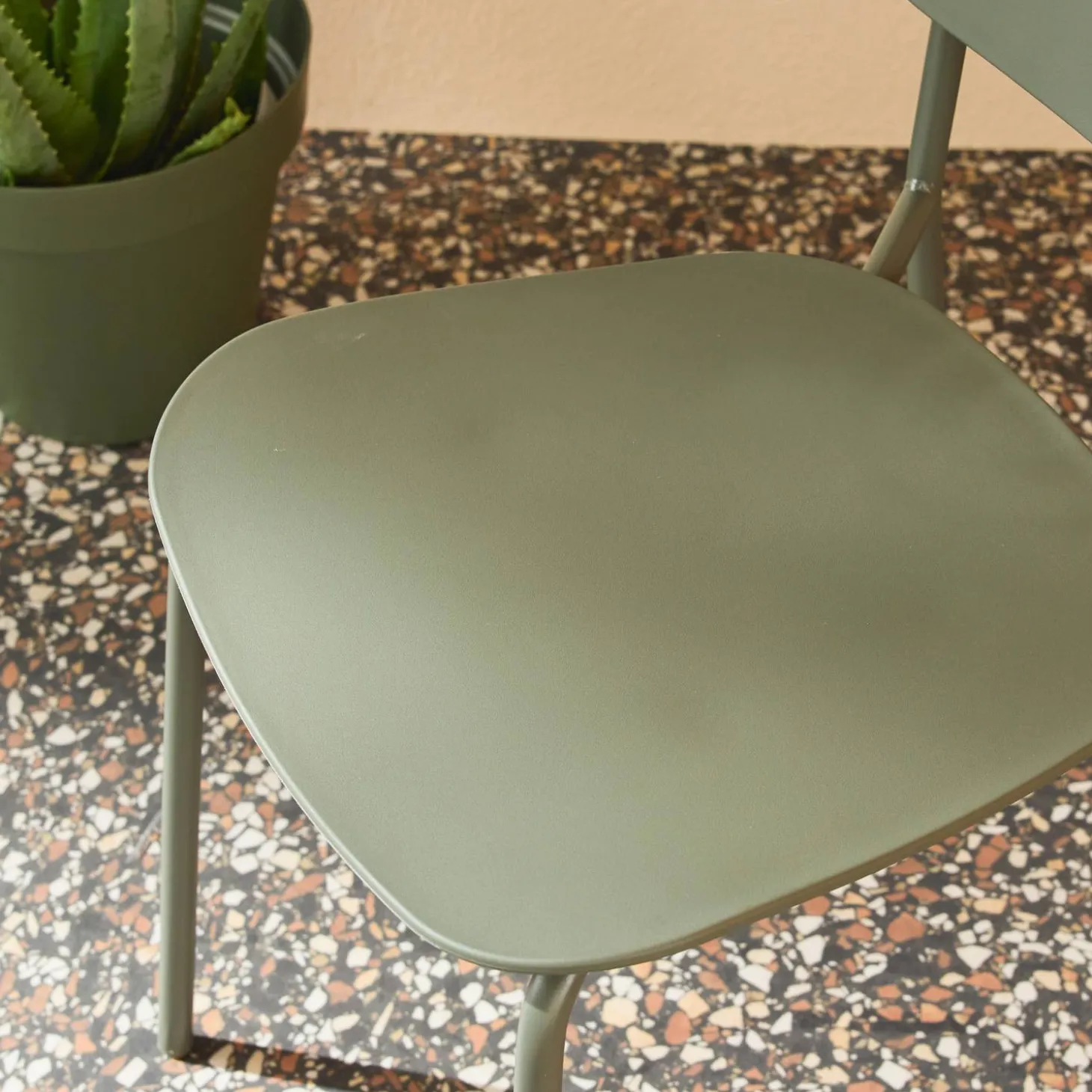Stapelbare tuinstoelen van staal en kunststof (set van 4)