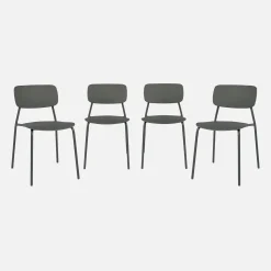 Stapelbare tuinstoelen van staal en kunststof (set van 4)
