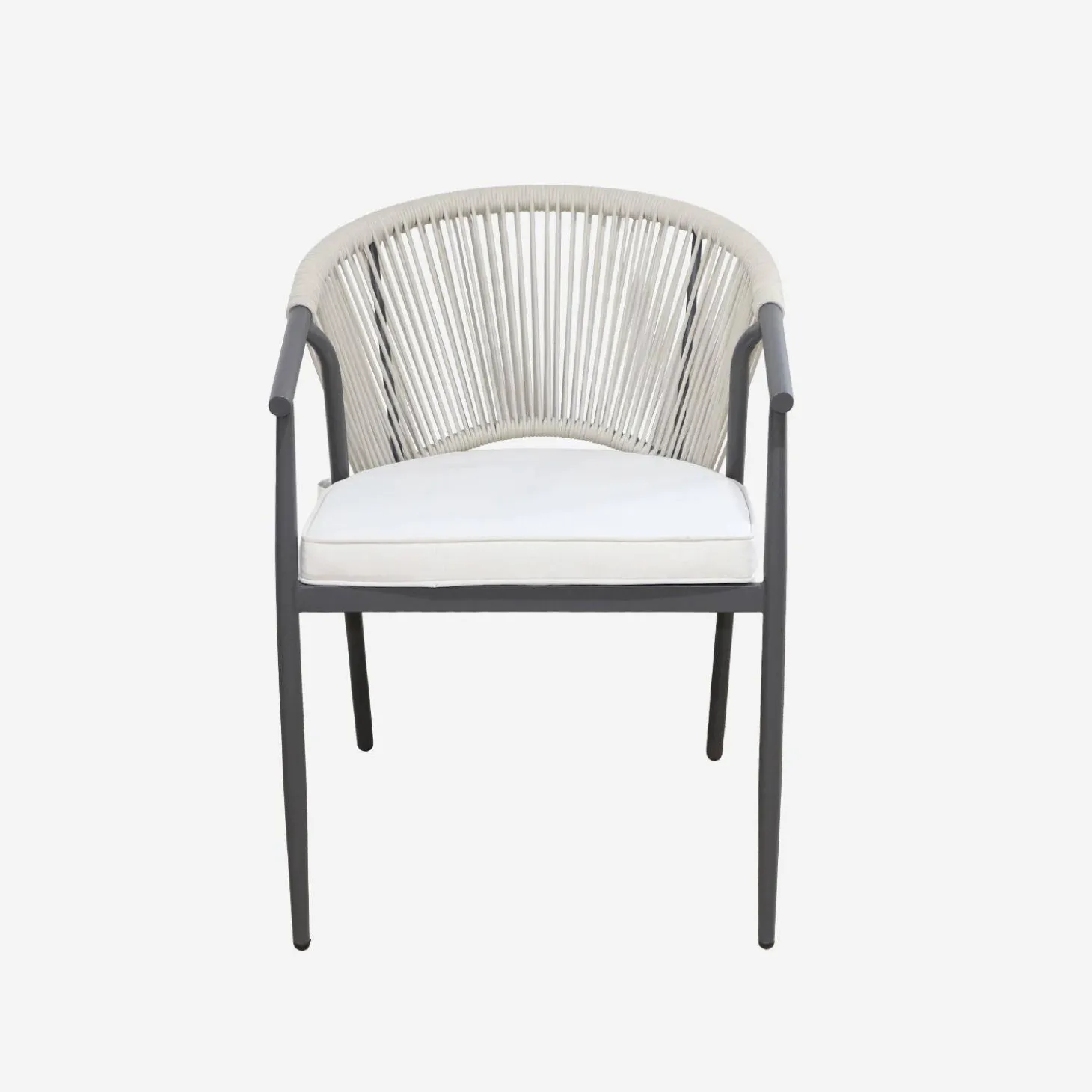 Stapelbare tuinstoelen van staal en touwen (set van 4)