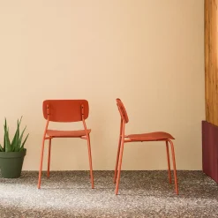 Stapelbare tuinstoelen van staal en kunststof (set van 2)
