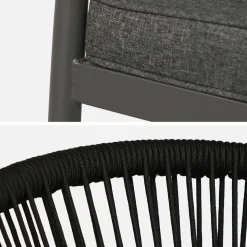Stapelbare tuinstoelen van staal en touwen (set van 4)