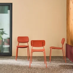Stapelbare tuinstoelen van staal en kunststof (set van 4)
