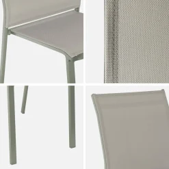 Stapelbare tuinstoel van aluminium en textileen (Set van 2)