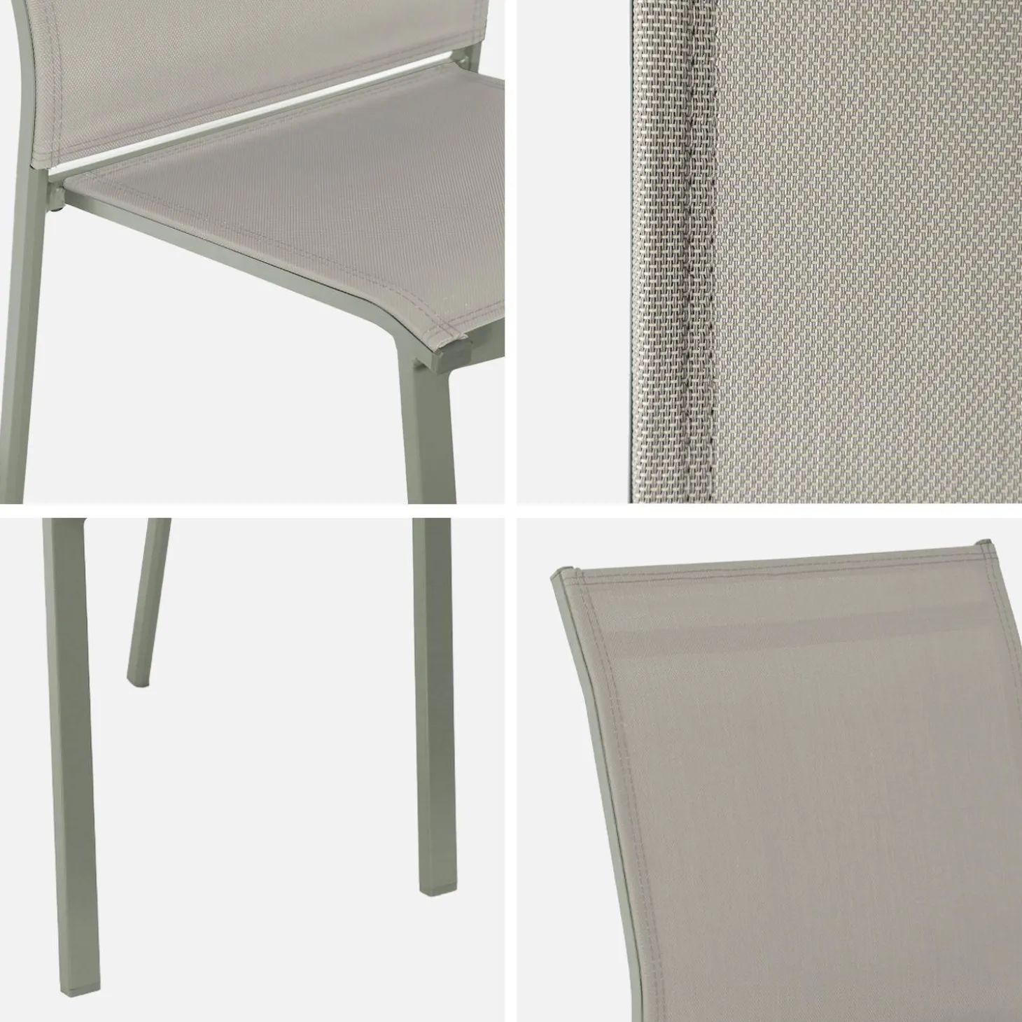 Stapelbare tuinstoel van aluminium en textileen (Set van 2)