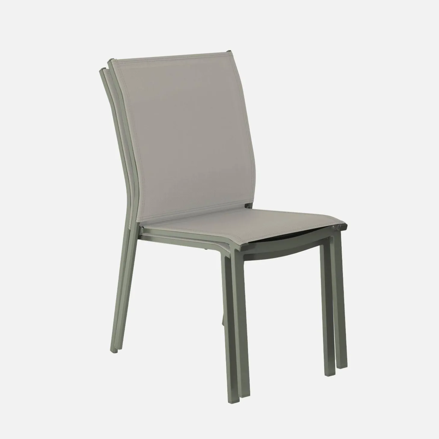 Stapelbare tuinstoel van aluminium en textileen (Set van 2)