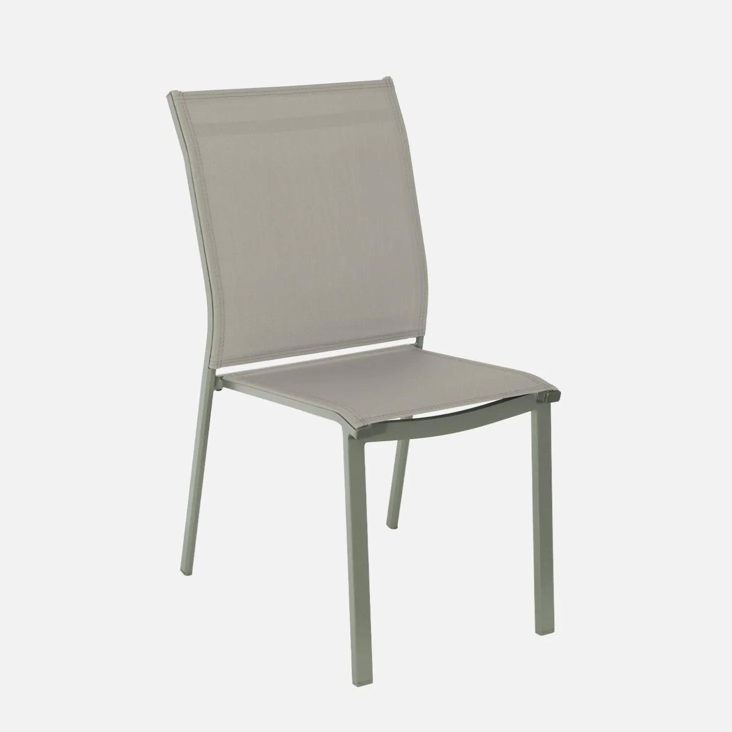Stapelbare tuinstoel van aluminium en textileen (Set van 2)