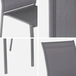 Stapelbare tuinstoel van aluminium en textileen (Set van 2)