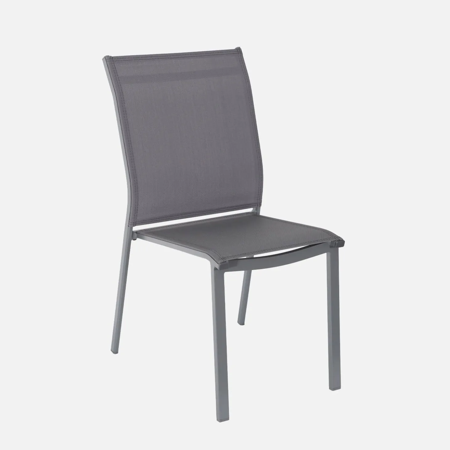 Stapelbare tuinstoel van aluminium en textileen (Set van 2)