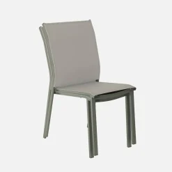 Stapelbare tuinstoel van aluminium en textileen (Set van 4)