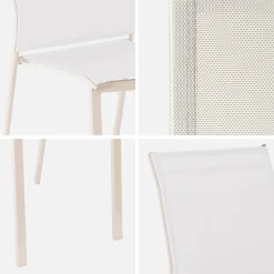 Stapelbare tuinstoel van aluminium en textileen (Set van 2)