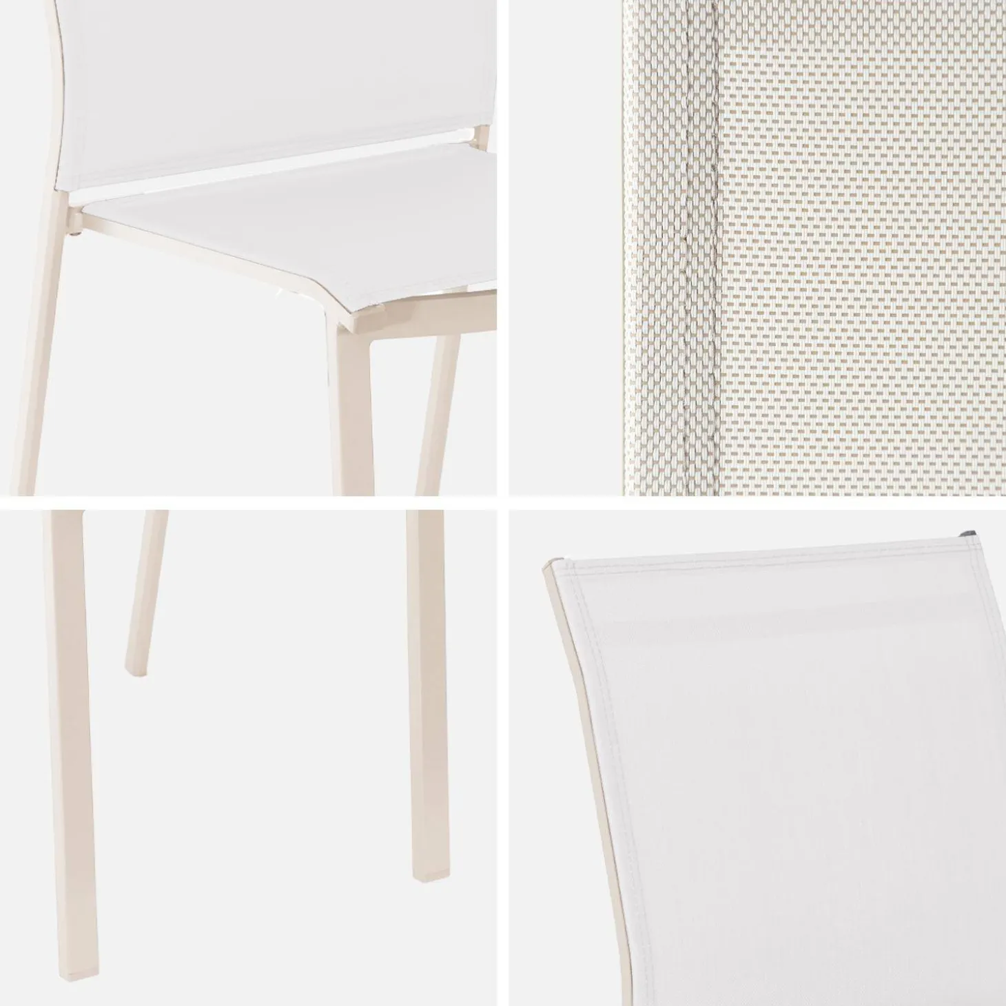Stapelbare tuinstoel van aluminium en textileen (Set van 2)