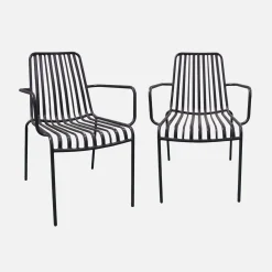 Stapelbare tuinstoel van staal (Set van 2)