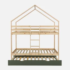 Stapelbed voor kinderen hutmodel 90x190 cm met logeerlade