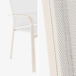 Stapelen tuinstoelen van aluminium en textileen (Set van 2)