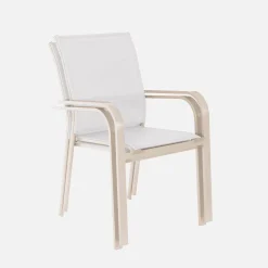 Stapelen tuinstoelen van aluminium en textileen (Set van 2)
