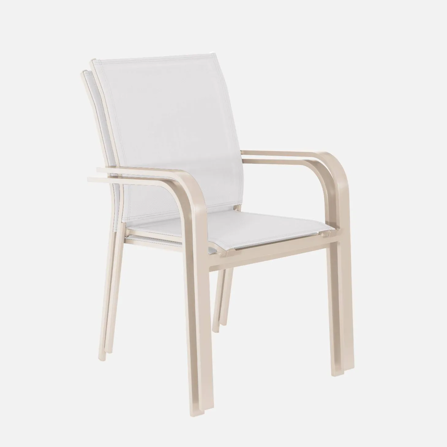 Stapelen tuinstoelen van aluminium en textileen (Set van 2)