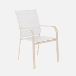 Stapelen tuinstoelen van aluminium en textileen (Set van 2)