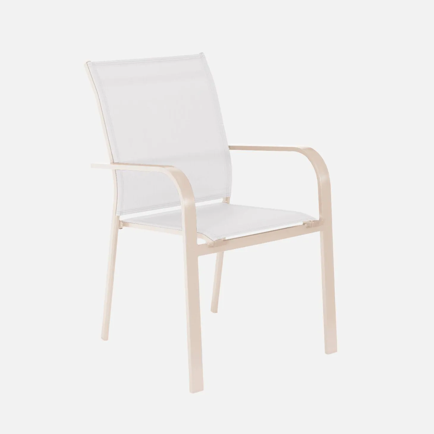 Stapelen tuinstoelen van aluminium en textileen (Set van 2)