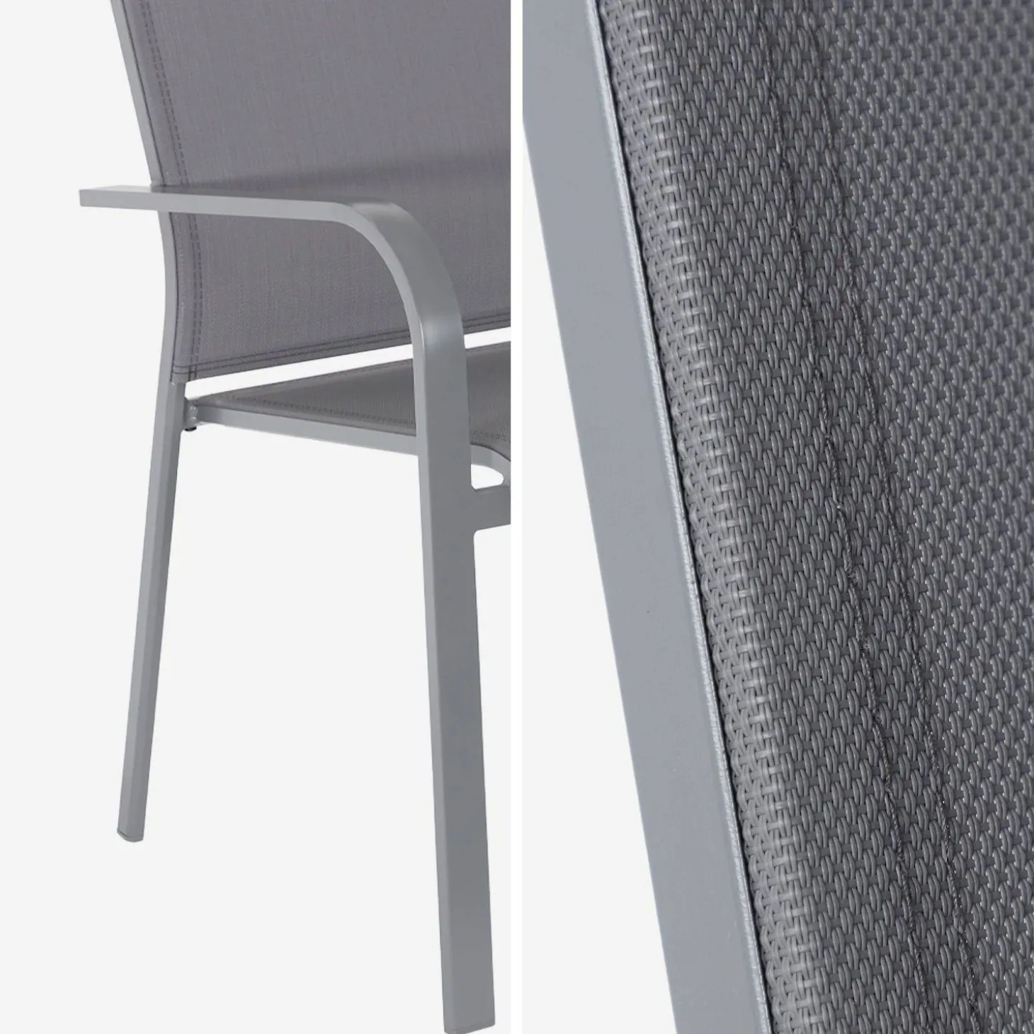 Stapelen tuinstoelen van aluminium en textileen (Set van 2)