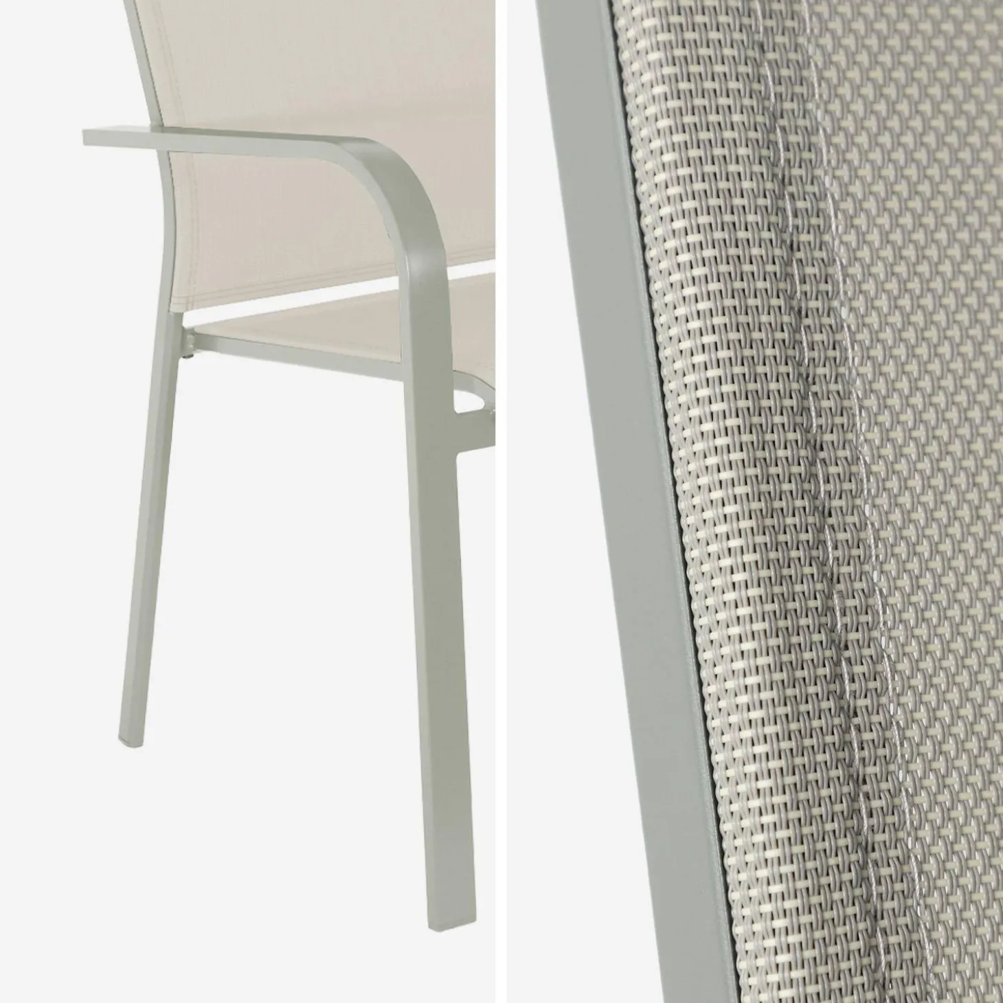 Stapelen tuinstoelen van aluminium en textileen (Set van 2)