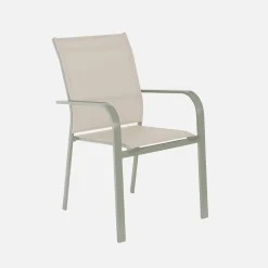 Stapelen tuinstoelen van aluminium en textileen (Set van 2)