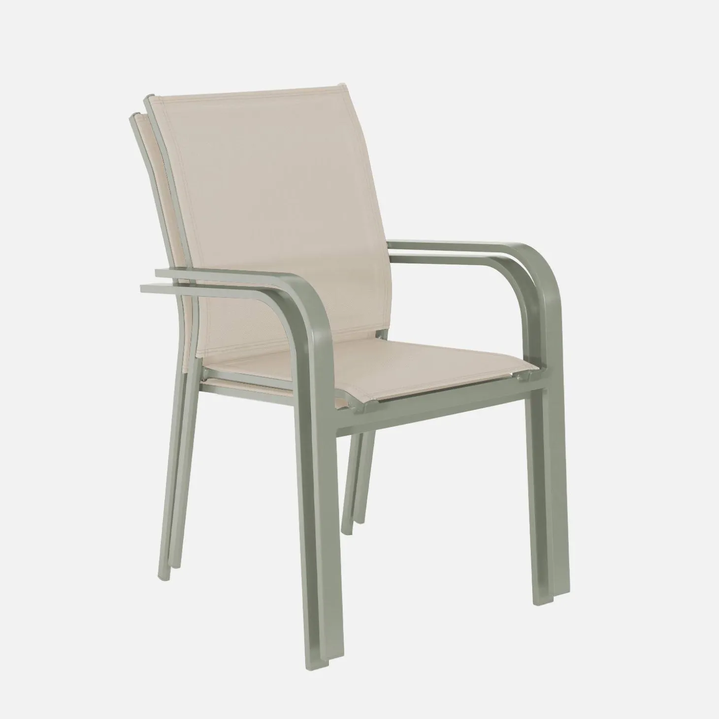 Stapelen tuinstoelen van aluminium en textileen (Set van 2)