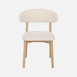 Stoelen rubberhout en bouclé bekleding (set van 2)
