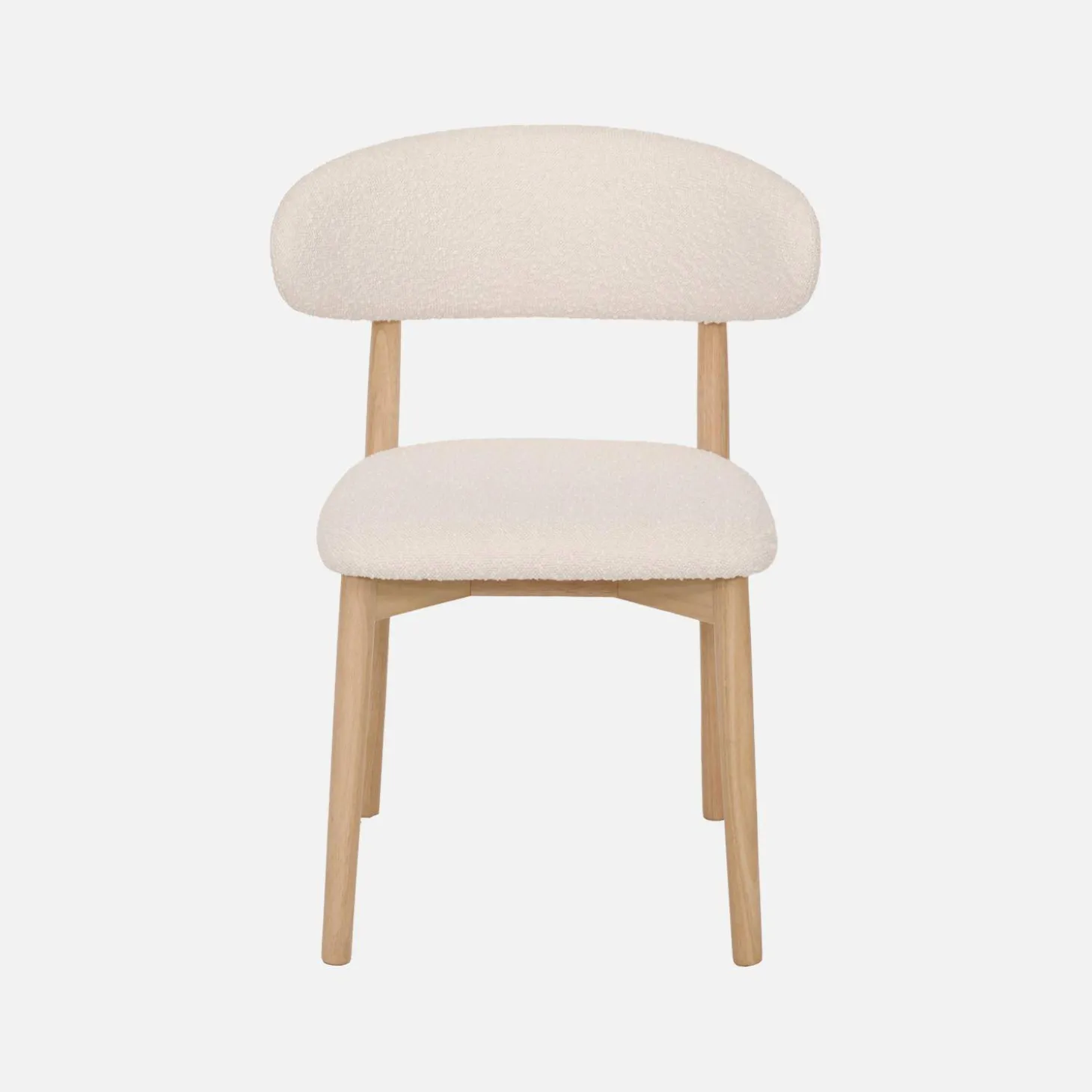 Stoelen rubberhout en bouclé bekleding (set van 2)
