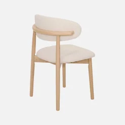Stoelen rubberhout en bouclé bekleding (set van 2)