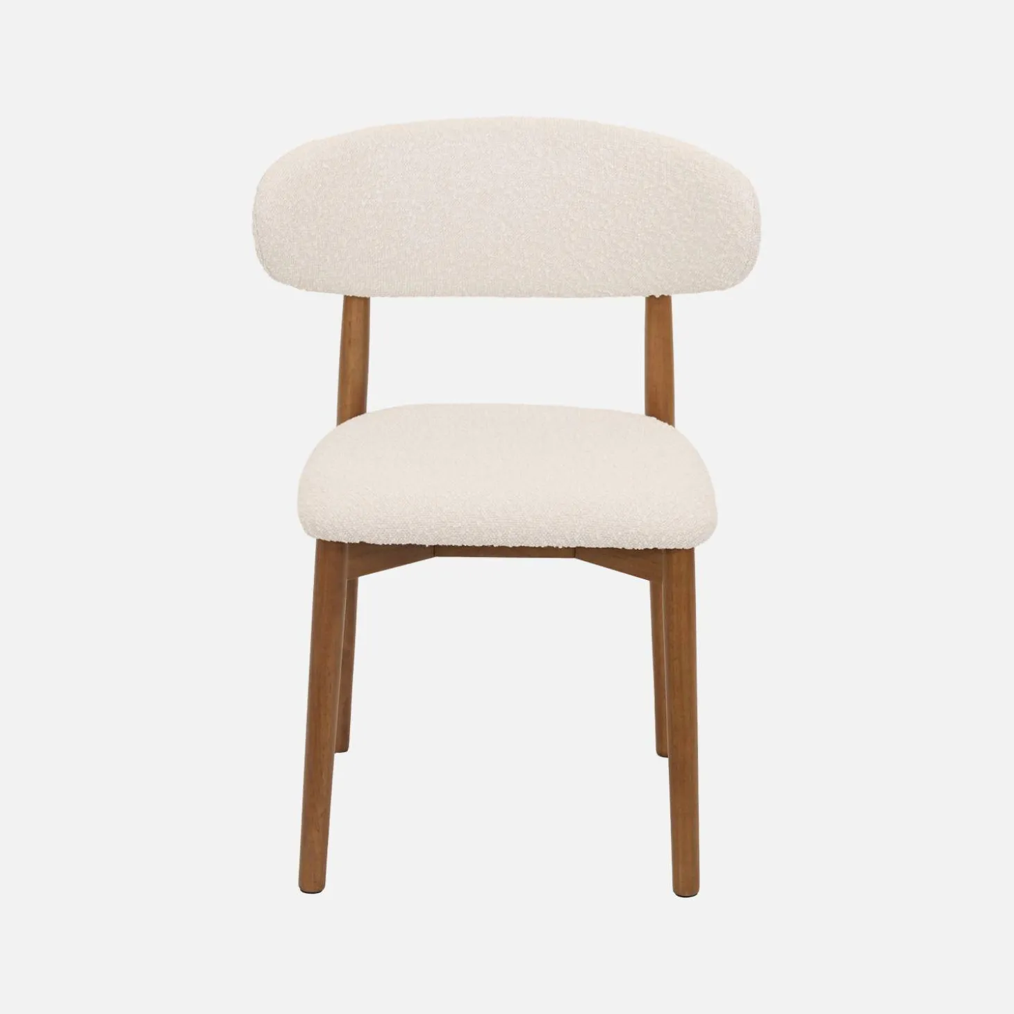 Stoelen rubberhout en bouclé bekleding (set van 2)