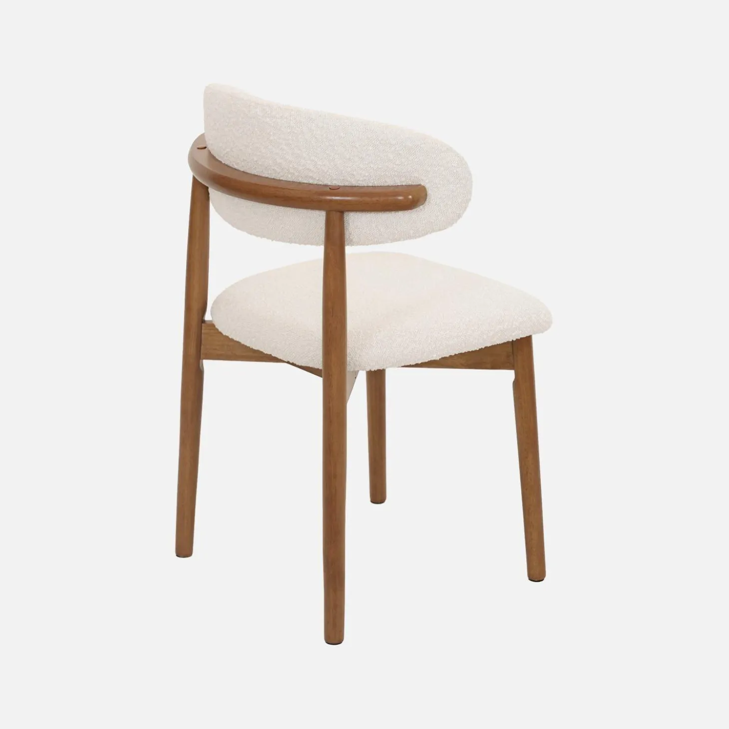 Stoelen rubberhout en bouclé bekleding (set van 2)