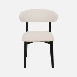 Stoelen rubberhout en bouclé bekleding (set van 2)