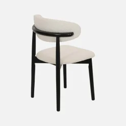 Stoelen rubberhout en bouclé bekleding (set van 2)