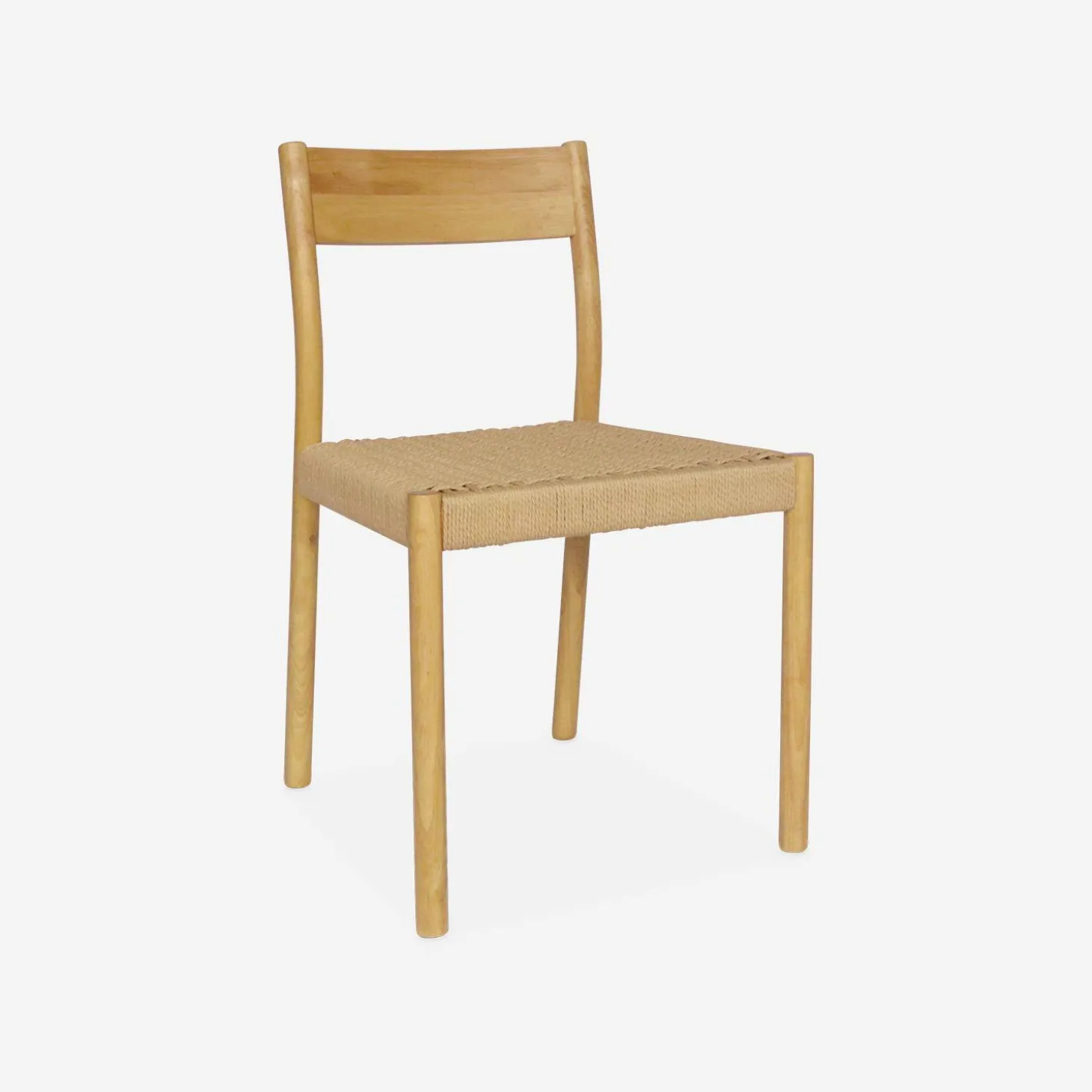 Stoelen rubberhout en touw (set van 2)