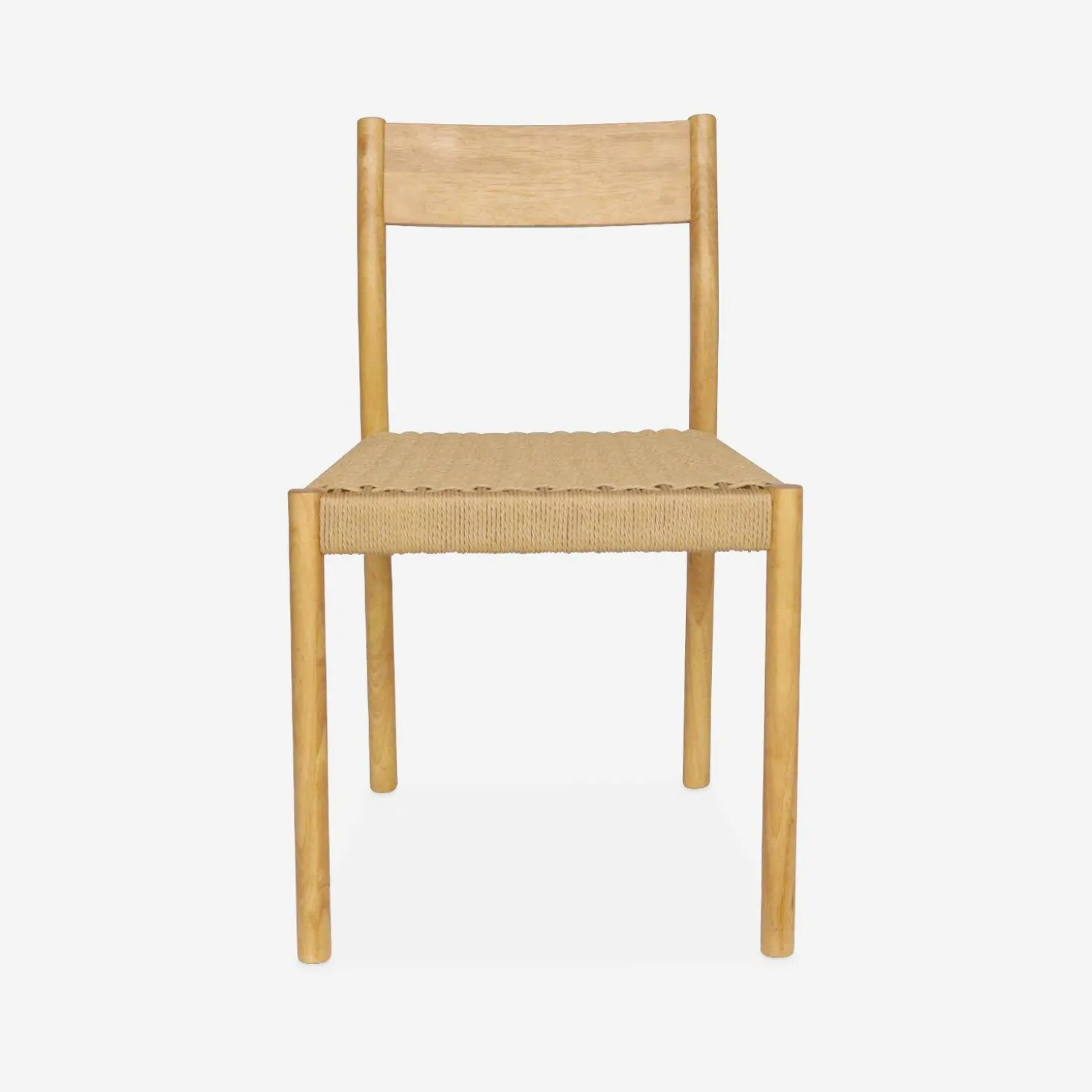 Stoelen rubberhout en touw (set van 2)