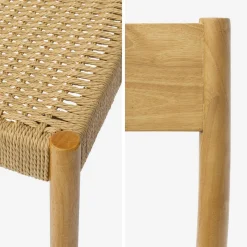 Stoelen rubberhout en touw (set van 2)