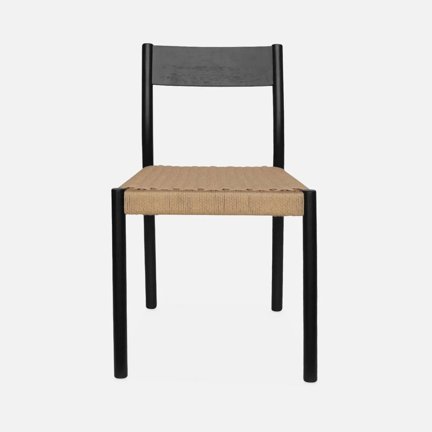 Stoelen rubberhout en touw (set van 2)